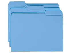 Smead® Color File Folders, Letter Size, 1/3 Cut, Blue, Box Of 100 (12043)