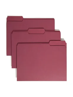 Smead® Color File Folders, Letter Size, 1/3 Cut, Maroon, Box Of 100