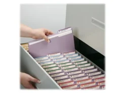 SmeadĀ® Color File Folders, With Reinforced Tabs, Letter Size, 1/3 Cut, Lavender, Box Of 100