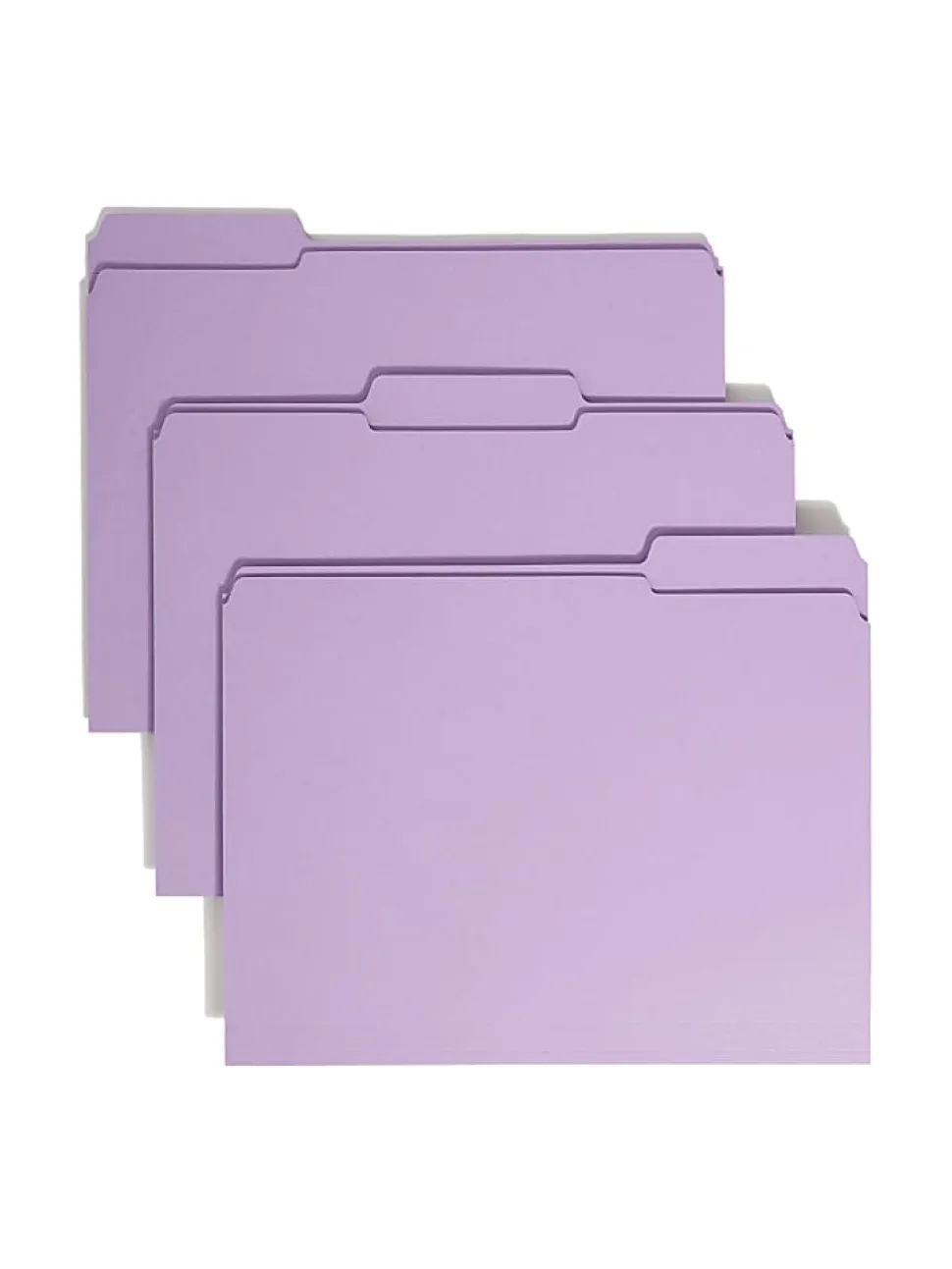 Smead® Color File Folders, With Reinforced Tabs, Letter Size, 1/3 Cut, Lavender, Box Of 100