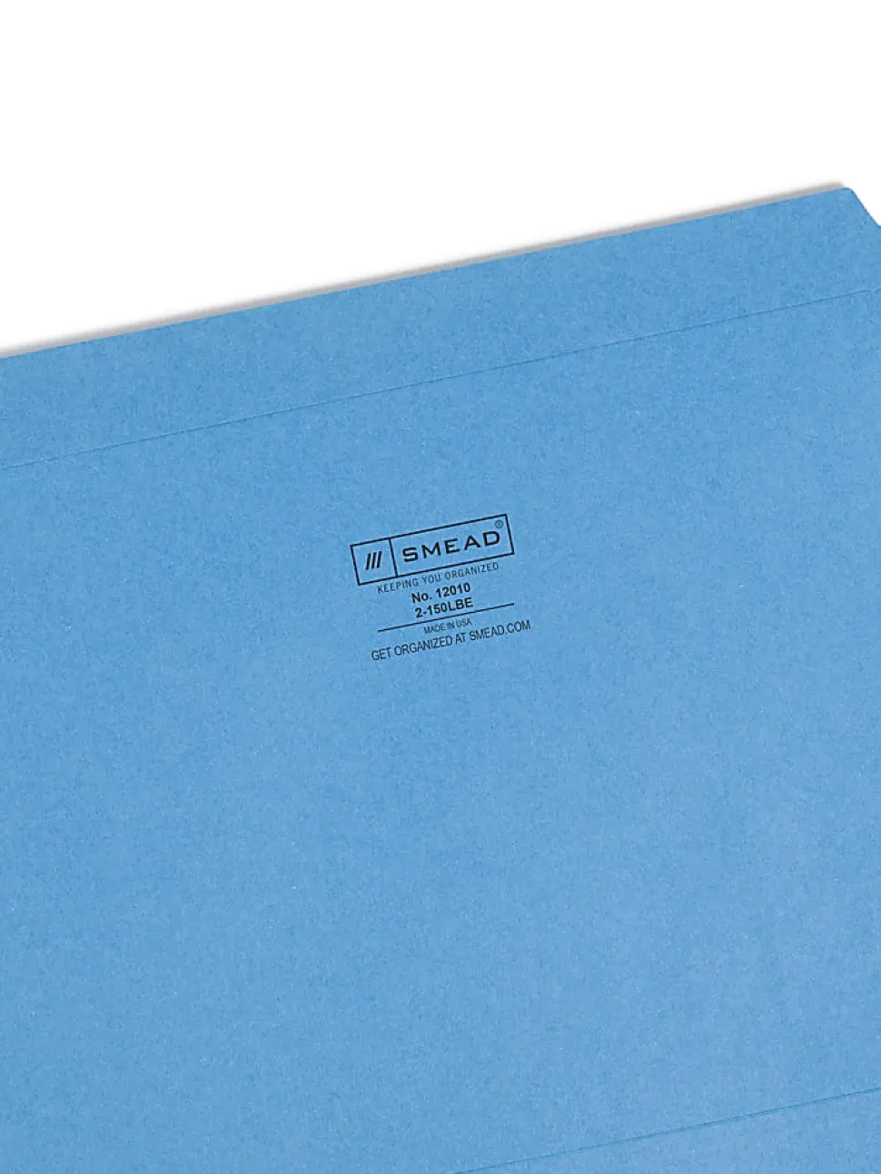 Smead® Color File Folders, With Reinforced Tabs, Letter Size, Straight Cut, Blue, Box Of 100