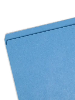Smead® Color File Folders, With Reinforced Tabs, Letter Size, Straight Cut, Blue, Box Of 100