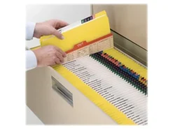 Smead® Color File Folders, With Reinforced Tabs, Letter Size, Straight Cut, Yellow, Box Of 100
