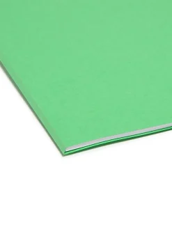 SmeadĀ® Color File Folders, With Reinforced Tabs, Letter Size, Straight Cut, Green, Box Of 100