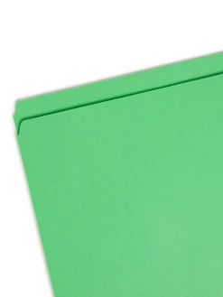 Smead® Color File Folders, With Reinforced Tabs, Letter Size, Straight Cut, Green, Box Of 100