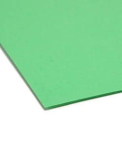 Smead® Color File Folders, With Reinforced Tabs, Letter Size, Straight Cut, Green, Box Of 100