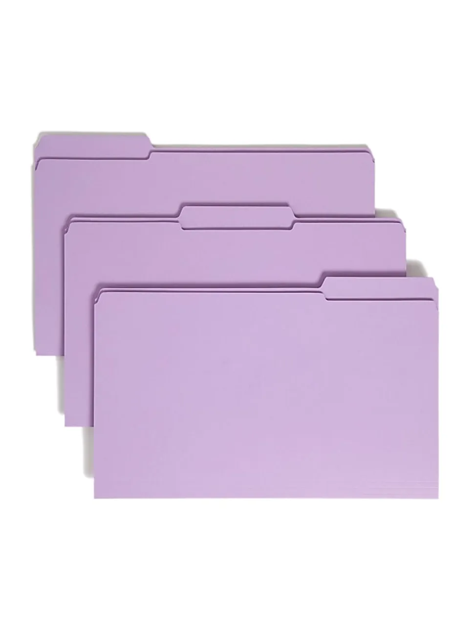 Smead® Color File Folders, With Reinforced Tabs, Legal Size, 1/3 Cut, Lavender, Box Of 100