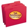 Smead® Color File Folders, With Reinforced Tabs, Letter Size, 1/3 Cut, Red, Box Of 100