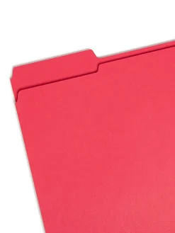 Smead® Color File Folders, With Reinforced Tabs, Letter Size, 1/3 Cut, Red, Box Of 100