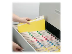 Smead® Color File Folders, With Reinforced Tabs, Letter Size, 1/3 Cut, Yellow, Box Of 100