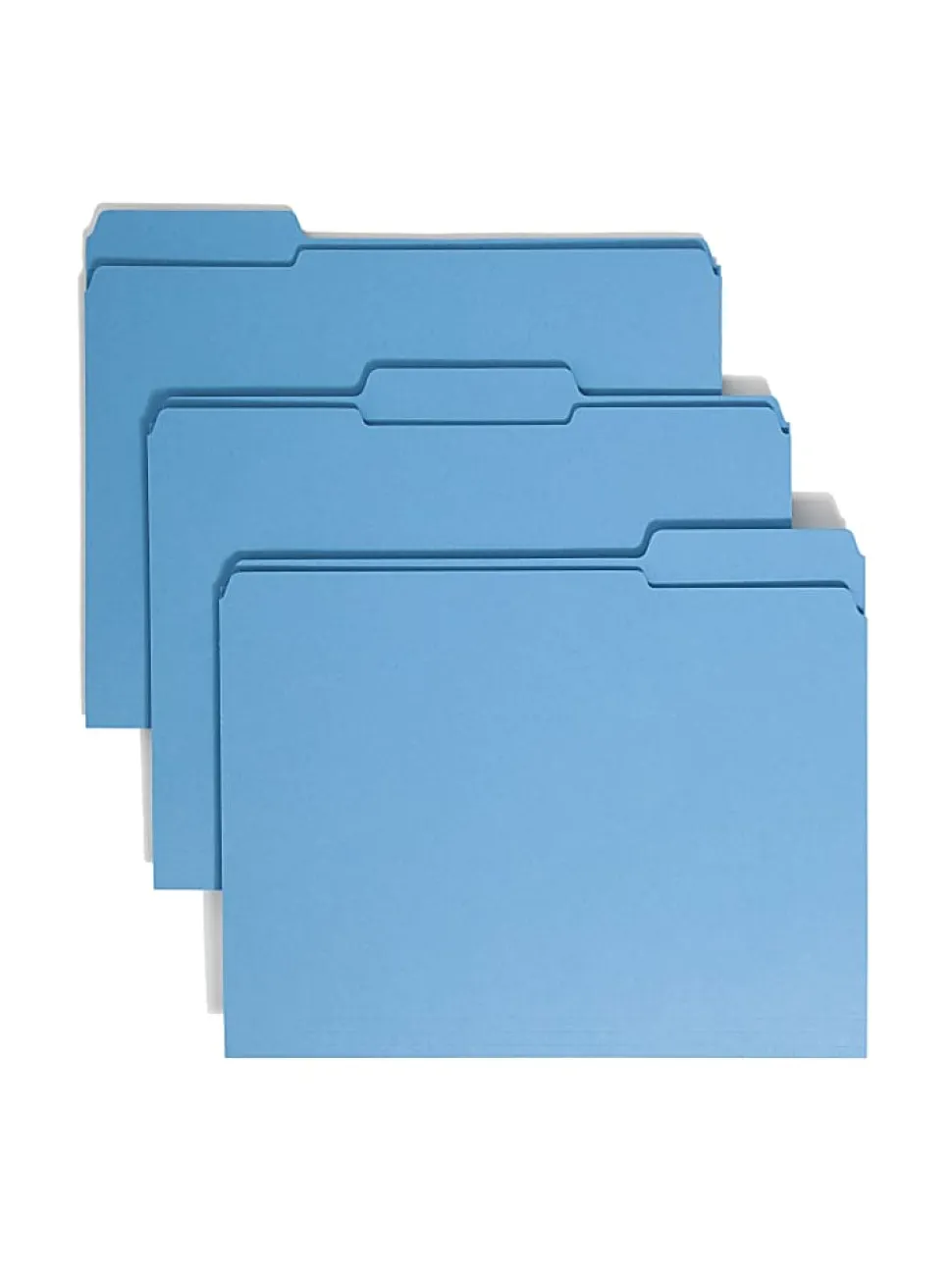 Smead® Color File Folders, With Reinforced Tabs, Letter Size, 1/3 Cut, Blue, Box Of 100