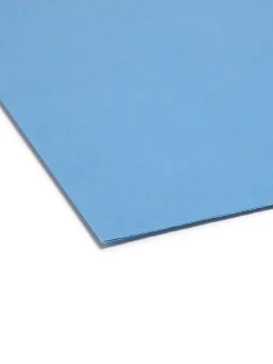 Smead® Color File Folders, With Reinforced Tabs, Letter Size, 1/3 Cut, Blue, Box Of 100