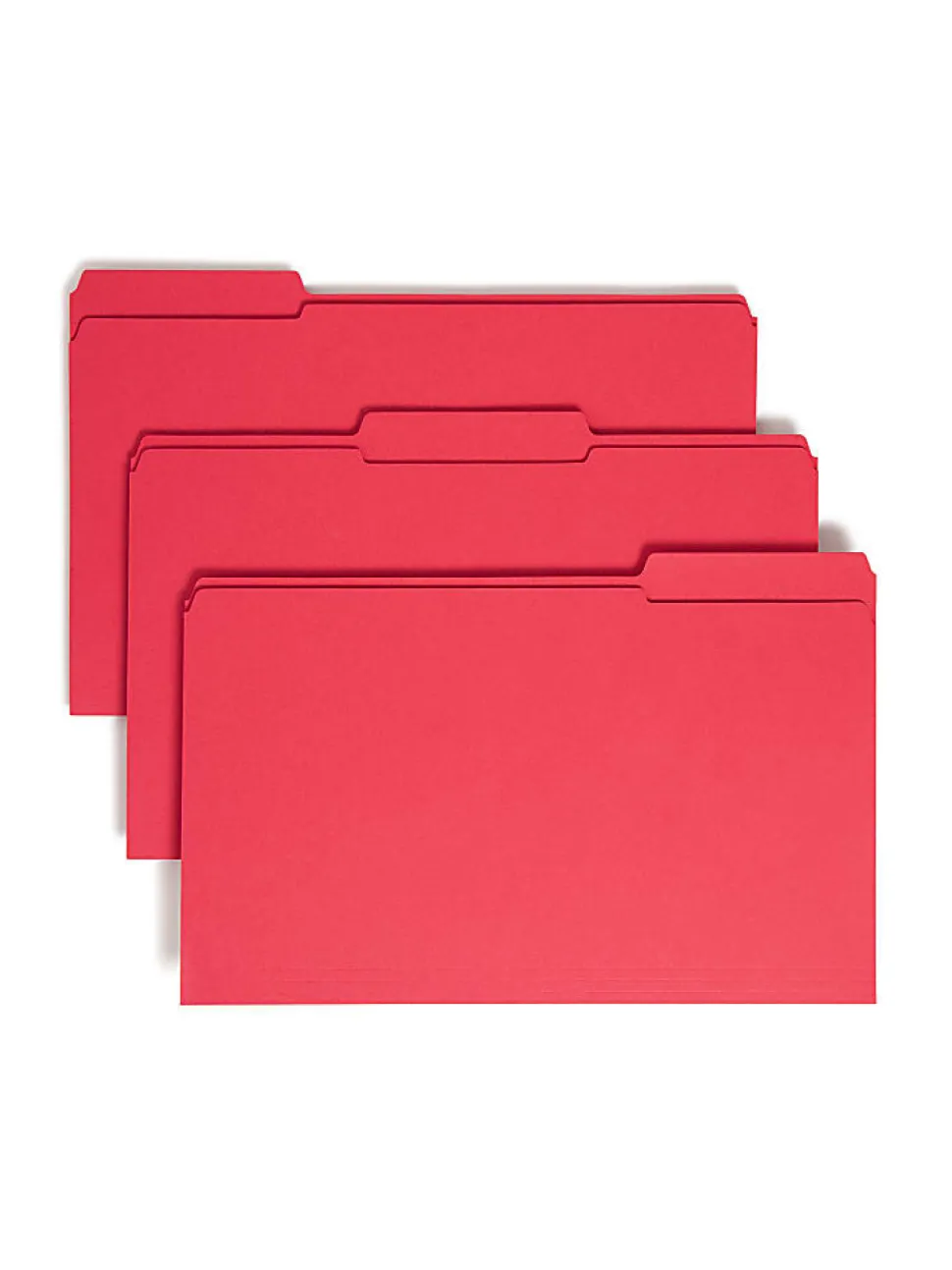 Smead® Color File Folders, With Reinforced Tabs, Legal Size, 1/3 Cut, Red, Box Of 100