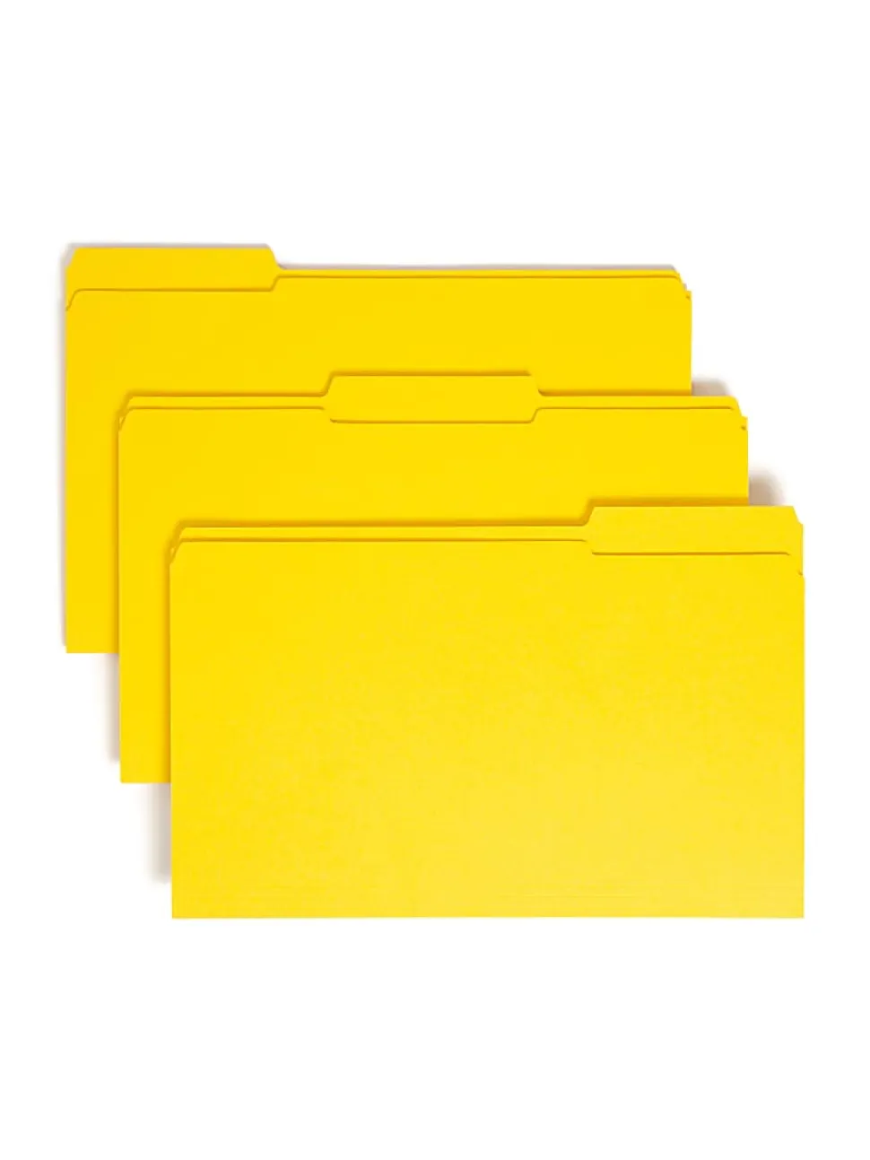 Smead® Color File Folders, With Reinforced Tabs, Legal Size, 1/3 Cut, Yellow, Box Of 100
