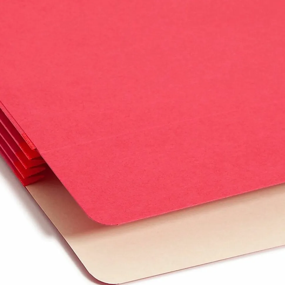 Smead® Color File Pockets, Letter Size, 3 1/2" Expansion, 9 1/2" x 11 3/4", Red