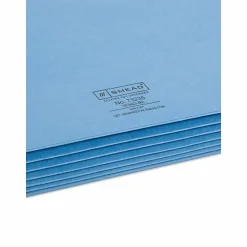 SmeadĀ® Color File Pockets, Letter Size, 5 1/4" Expansion, 9 1/2" x 11 3/4", Blue
