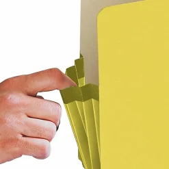 SmeadĀ® Color File Pockets, Letter Size, 5 1/4" Expansion, 9 1/2" x 11 3/4", Yellow