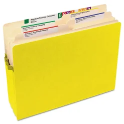 Smead® Color File Pockets, Letter Size, 5 1/4" Expansion, 9 1/2" x 11 3/4", Yellow