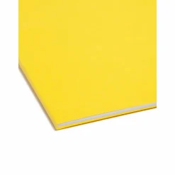 Smead® Color Reinforced Tab Fastener Folders, Legal Size, 1/3 Cut, Yellow, Pack Of 50