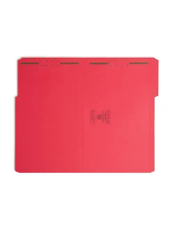 Smead® Color Reinforced Tab Fastener Folders, Legal Size, 1/3 Cut, Red, Pack Of 50