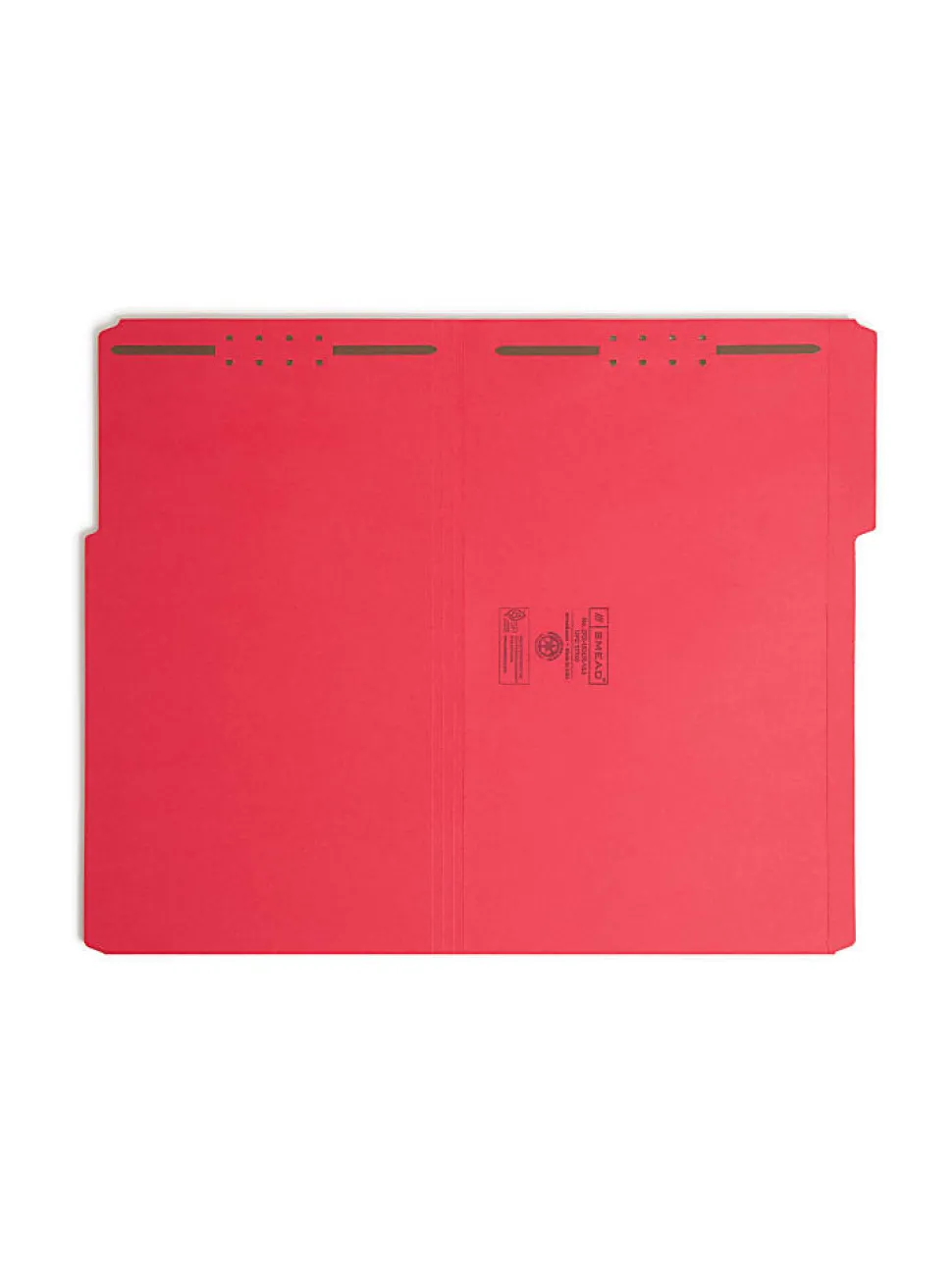 Smead® Color Reinforced Tab Fastener Folders, Legal Size, 1/3 Cut, Red, Pack Of 50