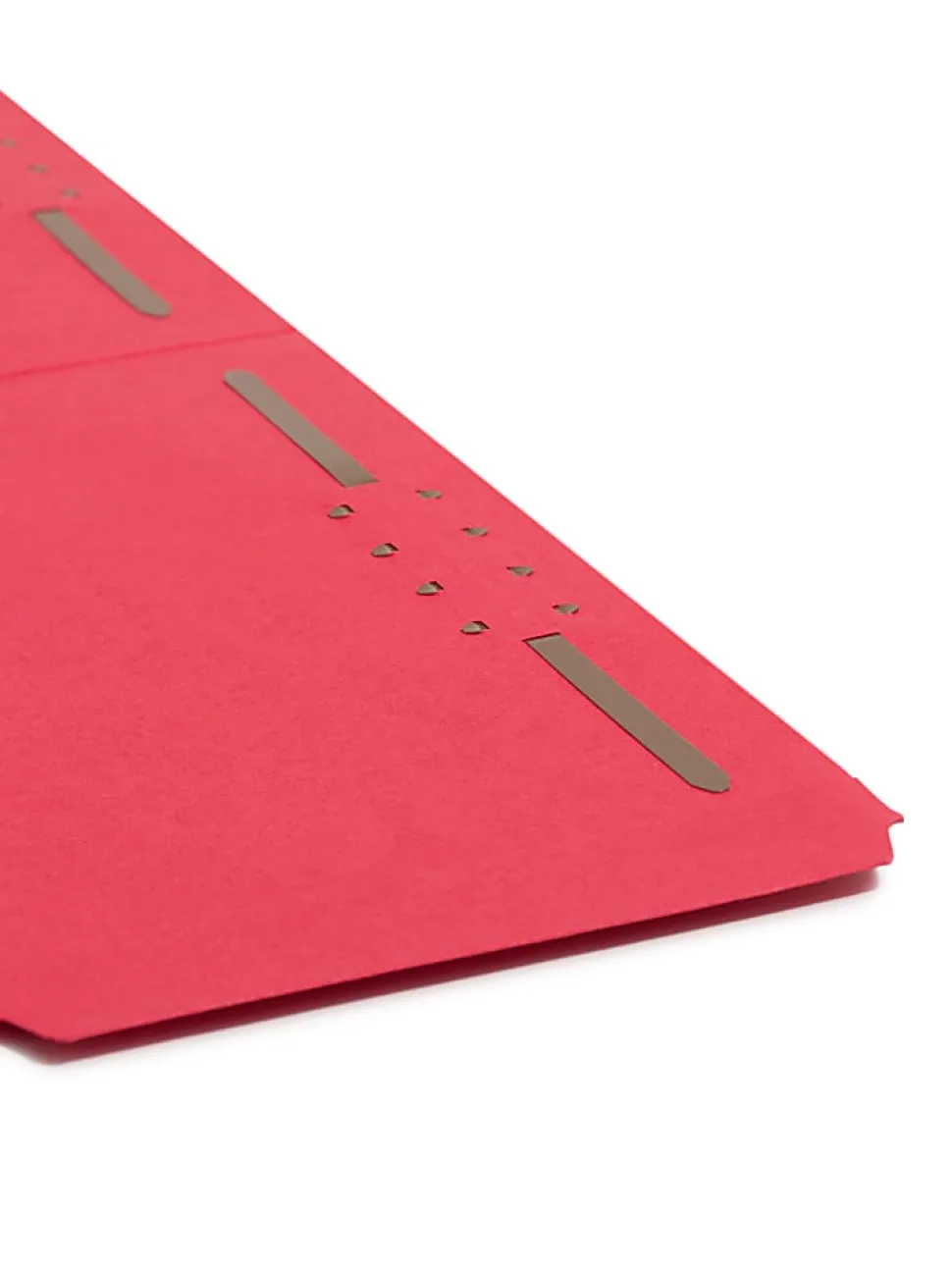 Smead® Color Reinforced Tab Fastener Folders, Legal Size, 1/3 Cut, Red, Pack Of 50