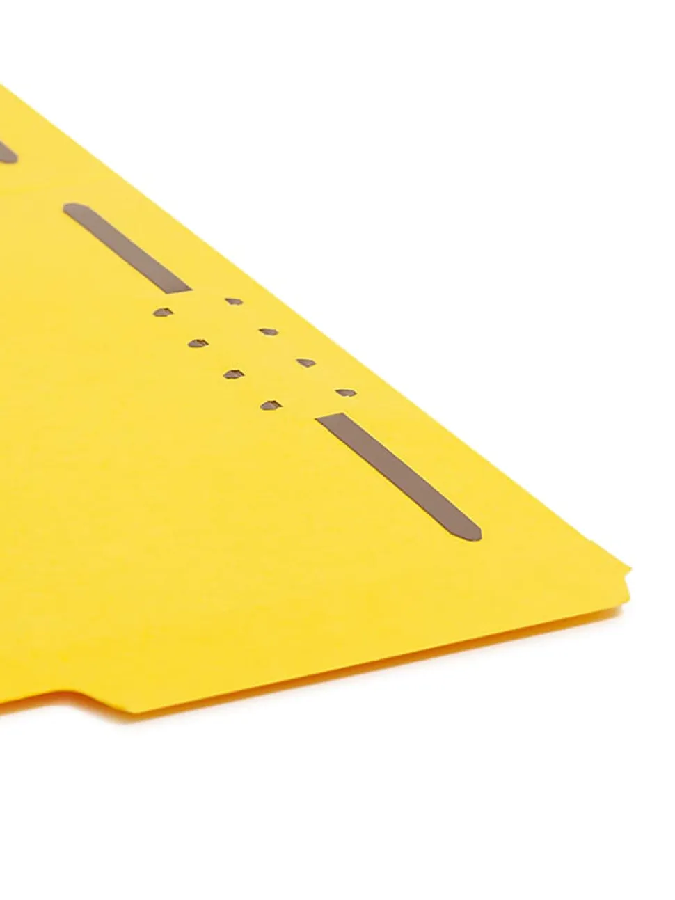 Smead® Color Reinforced Tab Fastener Folders, Letter Size, 1/3 Cut, Yellow, Pack Of 50