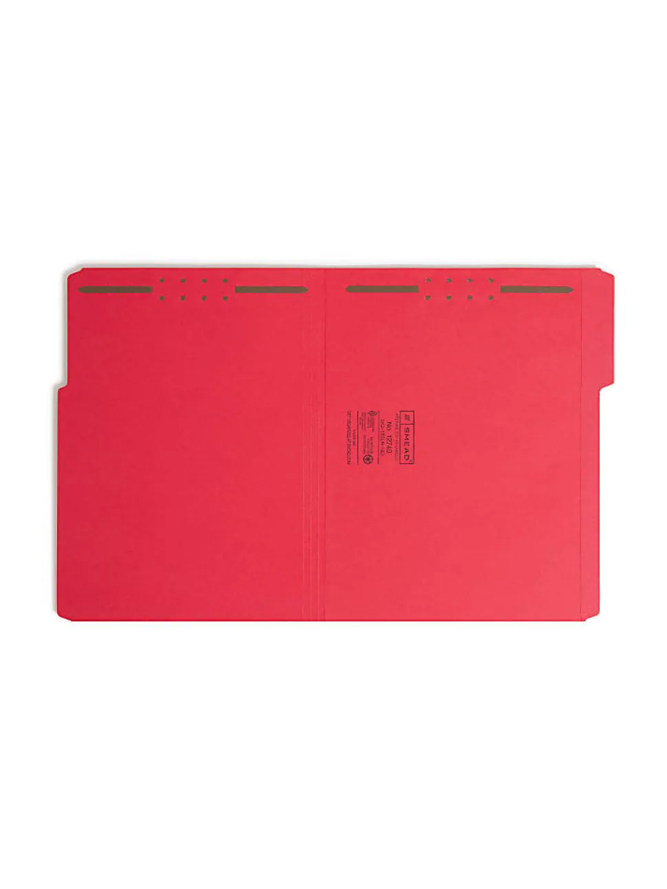 Smead® Color Reinforced Tab Fastener Folders, Letter Size, 1/3 Cut, Red, Pack Of 50
