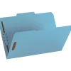Smead® Color Reinforced Tab Fastener Folders, Legal Size, 1/3 Cut, Blue, Pack Of 50
