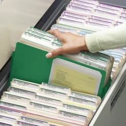SmeadĀ® Color Top-Tab File Pockets, Letter Size, 5 1/4" Expansion, Green
