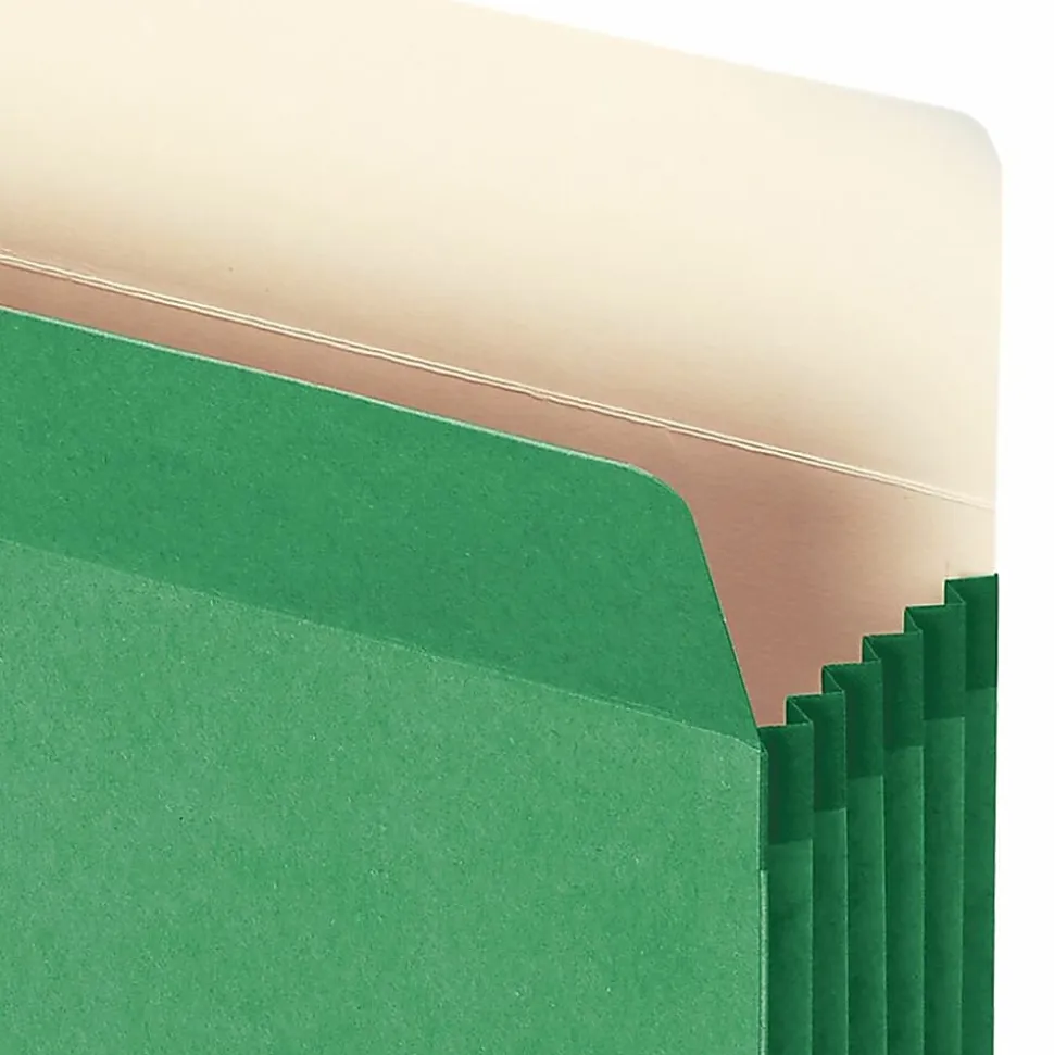 Smead® Color Top-Tab File Pockets, Letter Size, 5 1/4" Expansion, Green