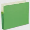 Smead® Color Top-Tab File Pockets, Letter Size, 1 3/4" Expansion, Green