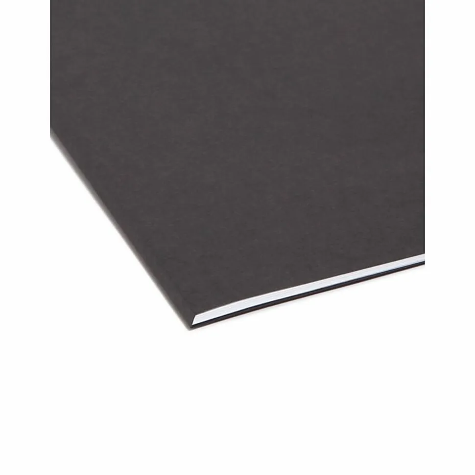 Smead® 1/3-Cut Interior Folders, Letter Size, Black, Box Of 100