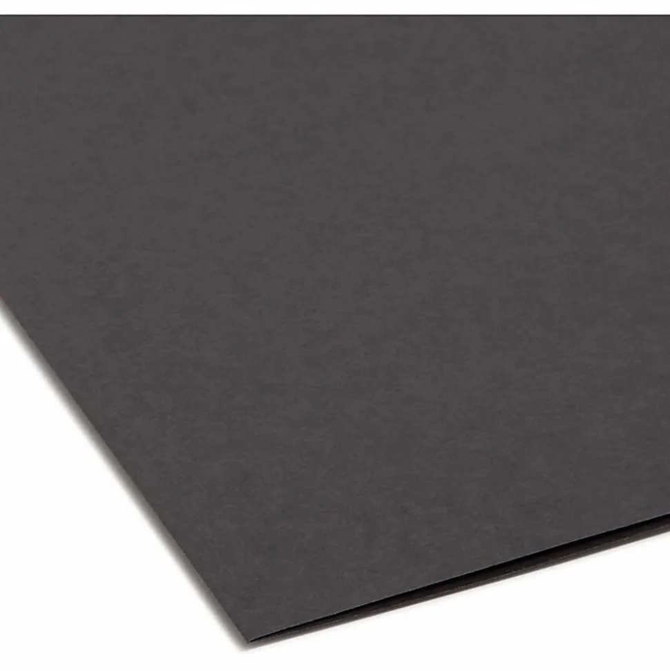 Smead® 1/3-Cut Interior Folders, Letter Size, Black, Box Of 100