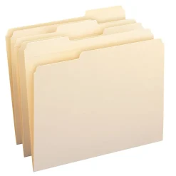 SmeadĀ® 1/3-Cut Manila File Folders, Letter Size, 100% Recycled, Manila, Box Of 100