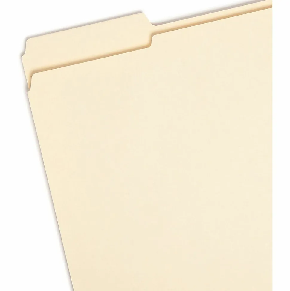 Smead® 1/3-Cut Manila File Folders, Letter Size, 100% Recycled, Manila, Box Of 100