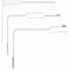 SmeadĀ® 1/3-Cut 2-Ply Color File Folders, Letter Size, White, Box Of 100