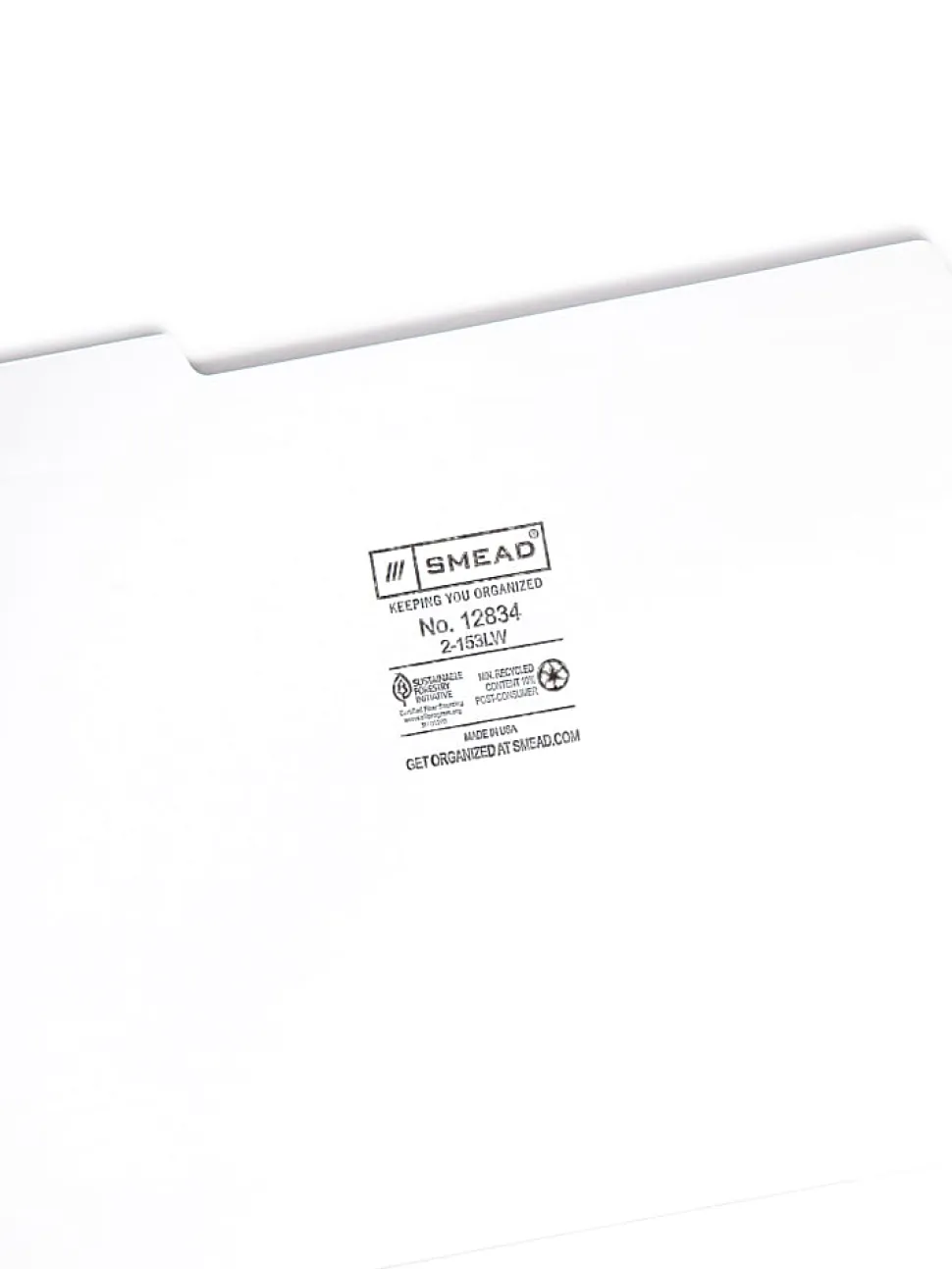 Smead® 1/3-Cut 2-Ply Color File Folders, Letter Size, White, Box Of 100