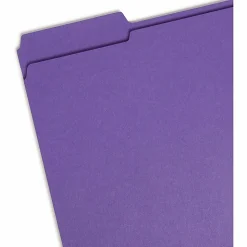 Smead® 1/3-Cut 2-Ply Color File Folders, Letter Size, Purple, Box Of 100