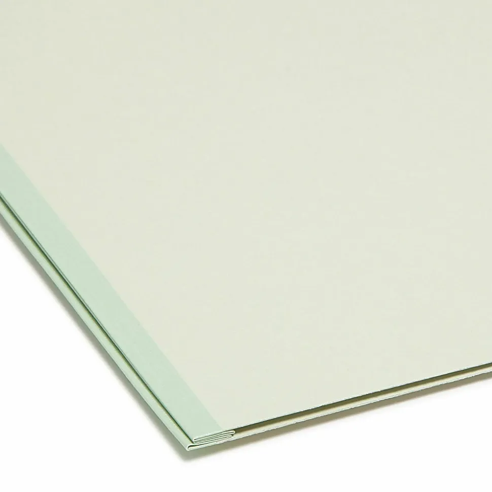 Smead® 1/3-Cut Pressboard Top-Tab Folders, Letter Size, 100% Recycled, Gray/Green, Box Of 25