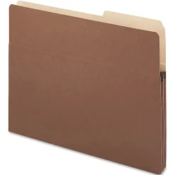 SmeadĀ® 2/5-Cut Top-Tab File Pockets, Letter Size, 1 3/4" Expansion, 30% Recycled, Redrope, Box Of 25