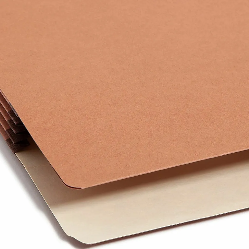 Smead® 2/5-Cut Top-Tab File Pockets, Legal Size, 3 1/2" Expansion, 30% Recycled, Redrope, Box Of 25