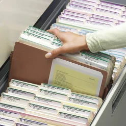 SmeadĀ® Easy-Access Top-Tab TyvekĀ® File Pockets, Legal Size, 3 1/2" Expansion, 30% Recycled, Redrope, Box Of 10