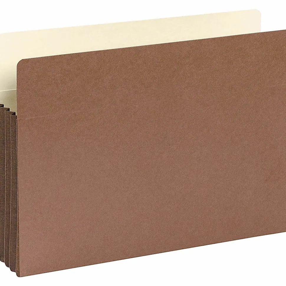 Smead® Easy-Access Top-Tab Tyvek® File Pockets, Legal Size, 3 1/2" Expansion, 30% Recycled, Redrope, Box Of 10