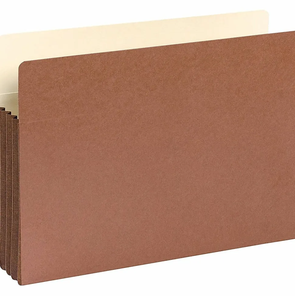 Smead® Easy-Access Top-Tab Tyvek® File Pockets, Legal Size, 3 1/2" Expansion, 30% Recycled, Redrope, Box Of 10