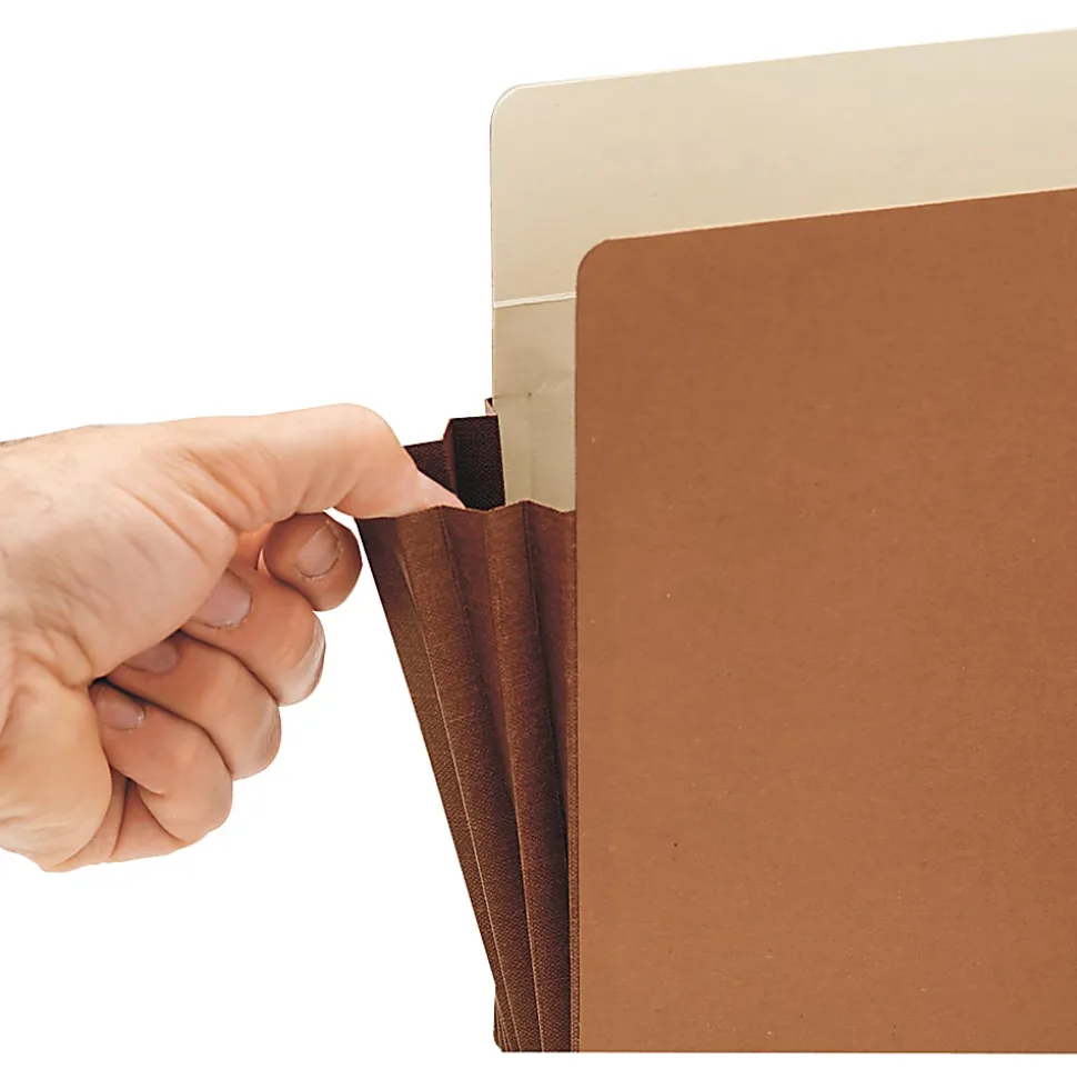 Smead® Easy-Access Top-Tab Tyvek® File Pockets, Letter Size, 3 1/2" Expansion, 30% Recycled, Redrope, Box Of 10