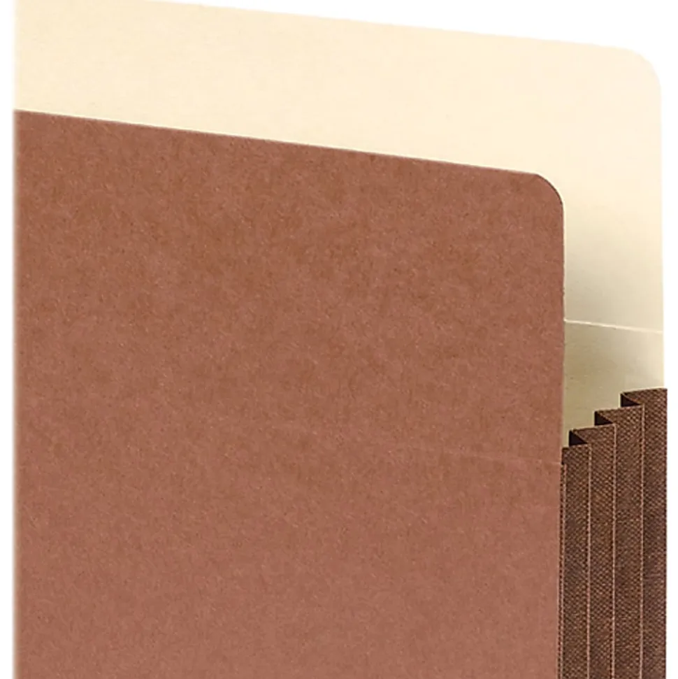 Smead® Easy-Access Top-Tab Tyvek® File Pockets, Letter Size, 3 1/2" Expansion, 30% Recycled, Redrope, Box Of 10