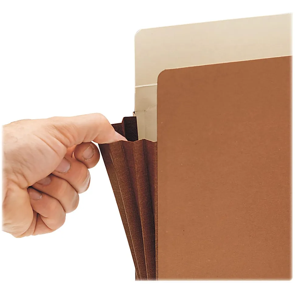 Smead® Easy-Access Top-Tab Tyvek® File Pockets, Letter Size, 3 1/2" Expansion, 30% Recycled, Redrope, Box Of 10