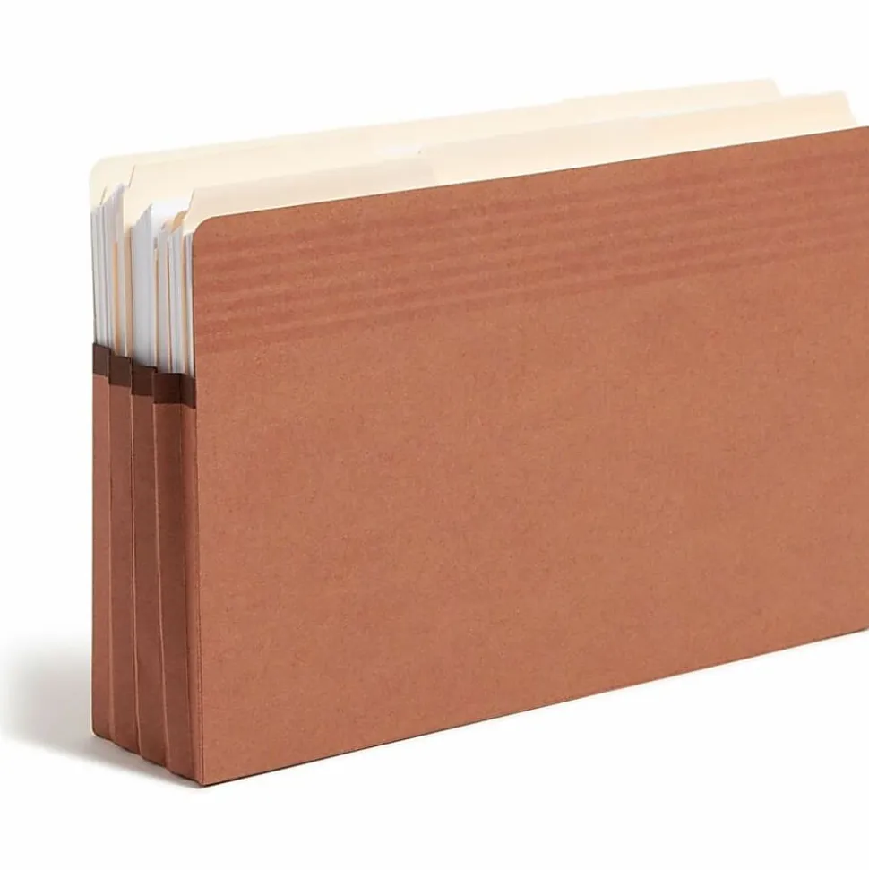 Smead® Easy Grip® Expanding Pockets, Legal Size, 3 1/2" Expansion, 30% Recycled, Redrope, Pack Of 25