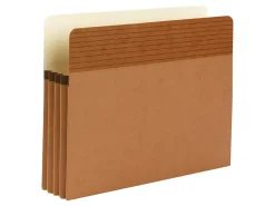 SmeadĀ® Easy GripĀ® Pockets, 3 1/2" Expansion, Letter Size, 30% Recycled, Redrope, Pack Of 25